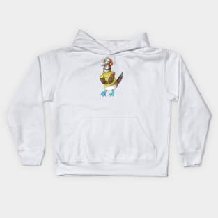 Cool bird in headphones Kids Hoodie